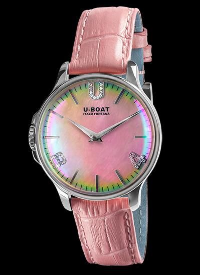 U Boat Rainbow Watch Replica RAINBOW 38 PINK SS 8472