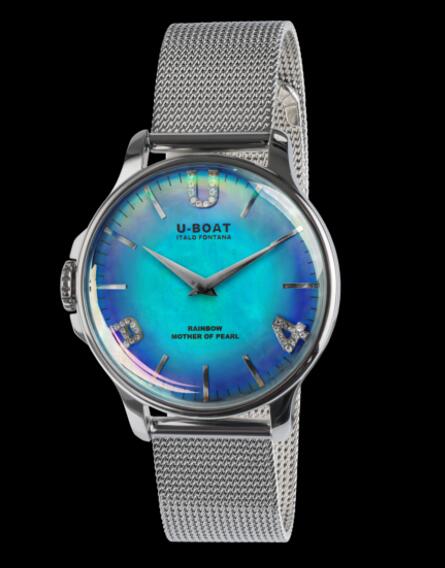 U Boat Rainbow Watch Replica RAINBOW 38 BLUE SS BRACELET 8474/MT