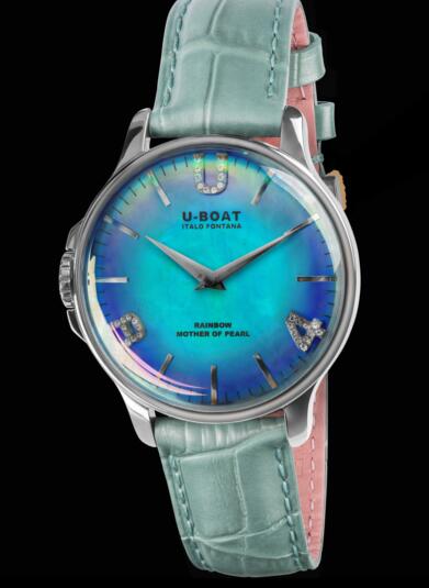 U Boat Rainbow Watch Replica RAINBOW 38 BLUE SS 8474