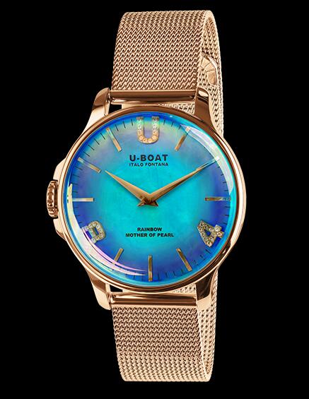 U Boat Rainbow Watch Replica RAINBOW 38 BLUE IP GOLD 8475