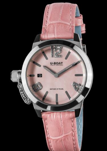 U Boat Ladies Watch Replica CLASSICO 38 PINK MOTHER OF PEARL 8480