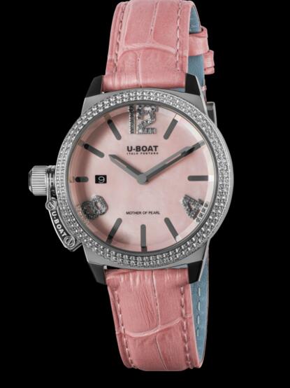 U Boat Ladies Watch Replica CLASSICO 38 PINK MOP PRECIOUS 8483