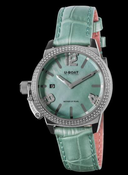 U Boat Ladies Watch Replica CLASSICO 38 TURQUOISE MOP PRECIOUS 8484