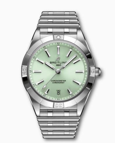 Breitling Chronomat Automatic 36 Stainless Steel Mint Green A10380101L1A1 Replica Watch