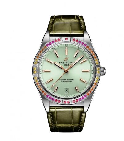 Replica Breitling Chronomat Automatic 36 South Sea Stainless Steel / Mint Green Watch A10380611L1P1 Replica Breitling Chronomat Automatic 36 South Sea Stainless Steel / Mint Green Watch A10380611L1P1
