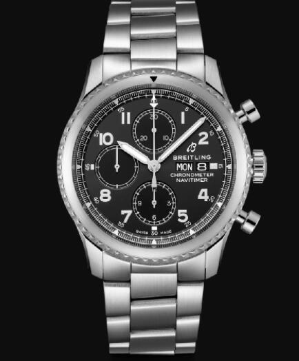 Breitling Navitimer 8 Chronograph 43 Stainless Steel - Black Replica Watch A13314101B1A1