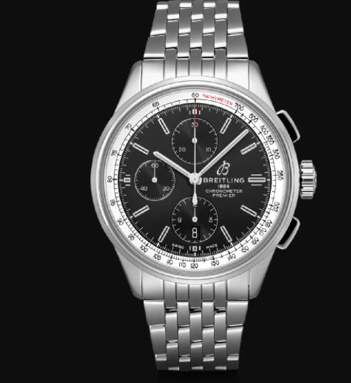 Breitling Premier Chronograph 42 Stainless Steel - Black Replica Watch A13315351B1A1
