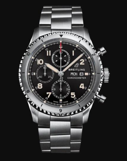 Breitling Aviator 8 Chronograph 43 Stainless Steel - Black Replica Watch A13316101B1A1