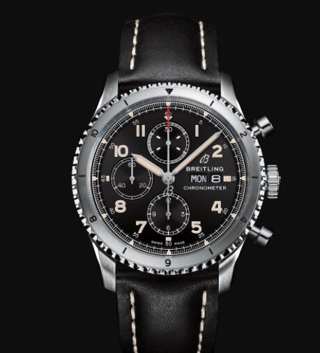 Breitling Aviator 8 Chronograph 43 Stainless Steel - Black Replica Watch A13316101B1X2