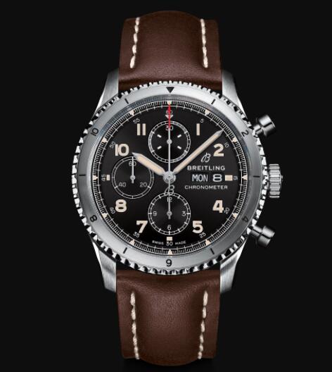 Breitling Aviator 8 Chronograph 43 Stainless Steel - Black Replica Watch A13316101B1X4