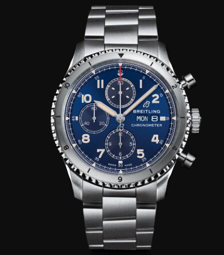 Breitling Aviator 8 Chronograph 43 Stainless Steel - Blue Replica Watch A13316101C1A1