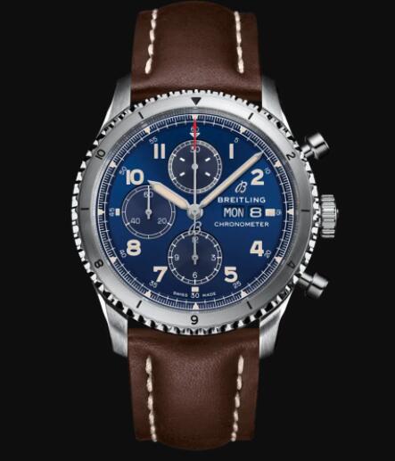 Breitling Aviator 8 Chronograph 43 Stainless Steel - Blue Replica Watch A13316101C1X2