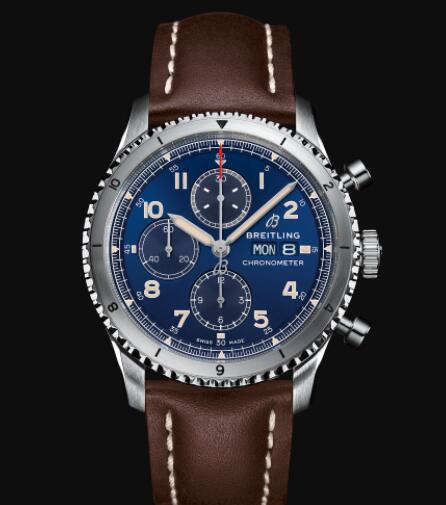 Breitling Aviator 8 Chronograph 43 Stainless Steel - Blue Replica Watch A13316101C1X4