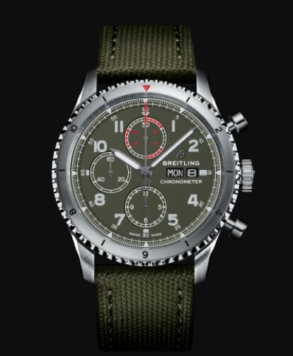 Breitling Aviator 8 Chronograph 43 Curtiss Warhawk Stainless Steel - Green Replica Watch A133161A1L1X2 Breitling Aviator 8 Chronograph 43 Curtiss Warhawk Stainless Steel - Green Replica Watch A133161A1L1X2