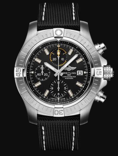 Replica Breitling Avenger Chronograph 45 Stainless Steel - Black Bold Watch A13317101B1X2