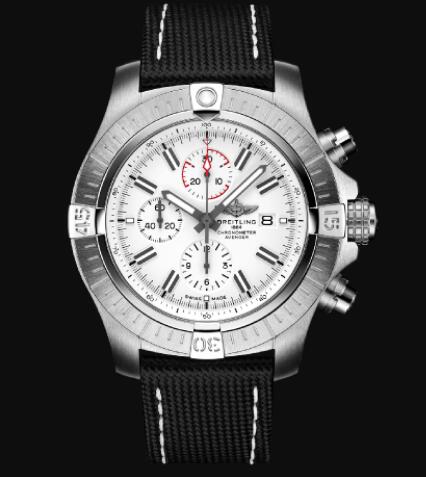 Replica Breitling Super Avenger Chronograph 48 Stainless Steel - White Bold Watch A133751A1A1X1