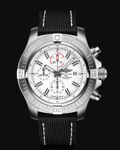 Replica Breitling Super Avenger Chronograph 48 Stainless Steel - White Bold Watch A133751A1A1X2
