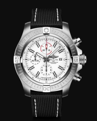 Replica Breitling Super Avenger Chronograph 48 Stainless Steel - White Bold Watch A133751A1A1X2