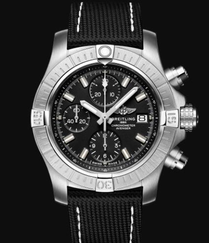 Breitling Avenger Chronograph 43 Stainless Steel - Black Replica Watch A13385101B1X1