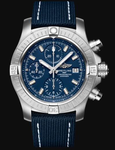 Replica Breitling Avenger Chronograph 43 Stainless Steel - Blue Bold Watch A13385101C1X1