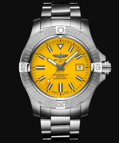 Replica Breitling Avenger Automatic 45 Seawolf Stainless Steel - Yellow Watch A17319101I1A1
