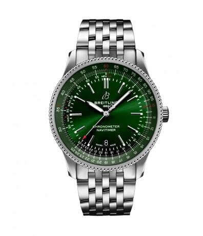 Breitling Navitimer Automatic 41 Automatic Stainless Steel Green Bracelet Replica Watch A17326361L1A1