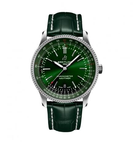 Breitling Navitimer Automatic 41 Automatic Stainless Steel Green Alligator Pin Replica Watch A17326361L1P1