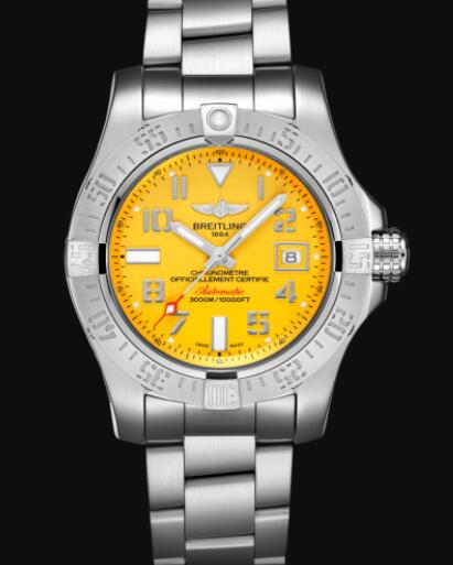 Breitling Avenger II Seawolf Stainless Steel - Yellow Replica Watch A17331101I1A1