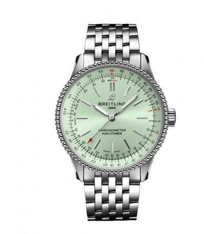 Breitling Navitimer 1 35 Automatic Stainless Steel Mint Green Bracelet Replica Watch A17395361L1A1