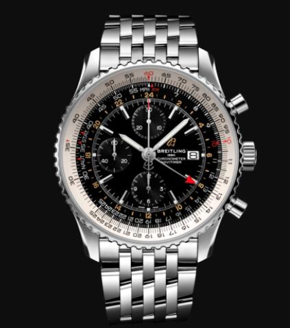 Breitling Navitimer 1 Chronograph GMT 46 Automatic Black Dial Stainless Steel Men Replica Watch A24322121B2A1