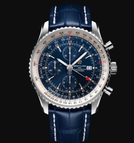 Breitling Navitimer Chronograph GMT 46 Stainless Steel - Blue Replica Watch A24322121C2P1