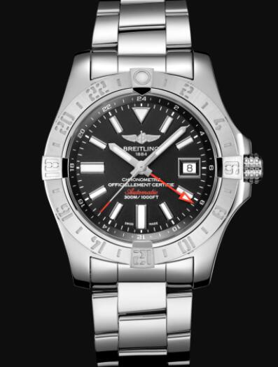 Replica Breitling Avenger II GMT Stainless Steel - Black Watch A32390111B1A1