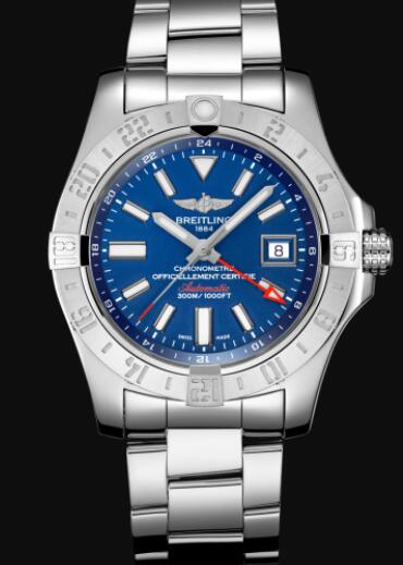 Replica Breitling Avenger II GMT Stainless Steel - Blue Watch A32390111C1A1