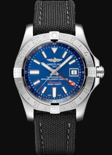 Replica Breitling Avenger II GMT Stainless Steel - Blue Watch A32390111C1W1