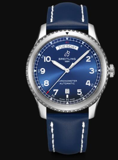 Breitling Aviator 8 Automatic Day & Date 41 Stainless Steel - Blue Replica Watch A45330101C1X5