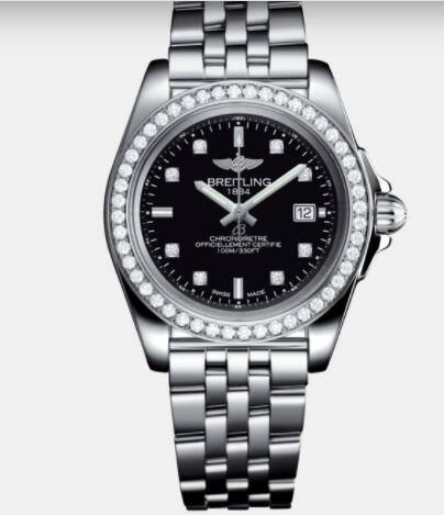 Replica Breitling Galactic 32 Sleek - Stainless Steel - Black Watch A71330531B1A1