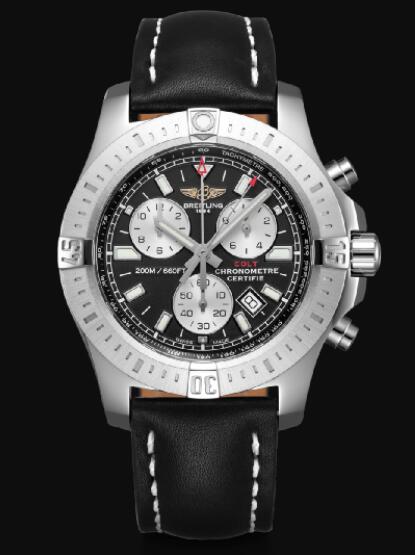 Breitling Colt 44 Chronograph Stainless Steel - Black Men Replica Watch A73388111B1X1