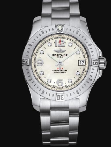 Replica Breitling Colt 36 Stainless Steel - Mother-Of-Pearl Watch A74389111A1A1