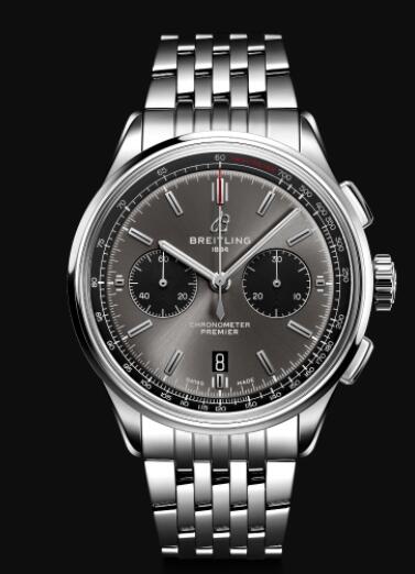 Replica Breitling Premier Premier B01 Chronograph 42 - Stainless Steel - Anthracite Watch AB0118221B1A1