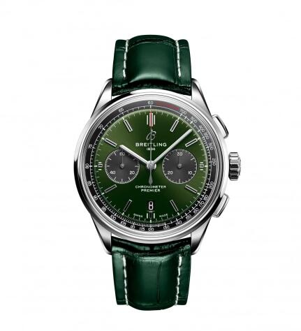 Breitling Premier B01 Chronograph 42 Stainless Steel Green Replica Watch AB0118221L1P1