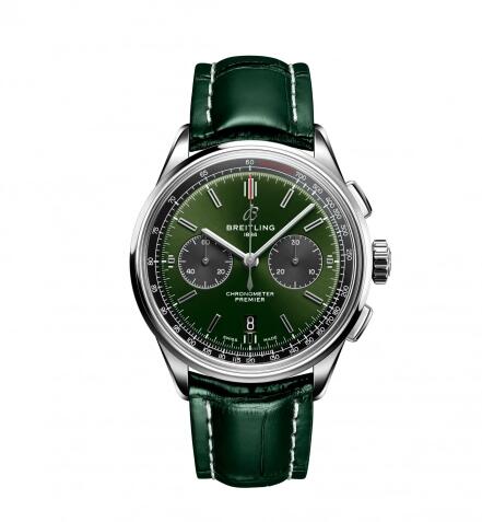 Breitling Premier B01 Chronograph 42 Stainless Steel Green Replica Watch AB0118221L1P2