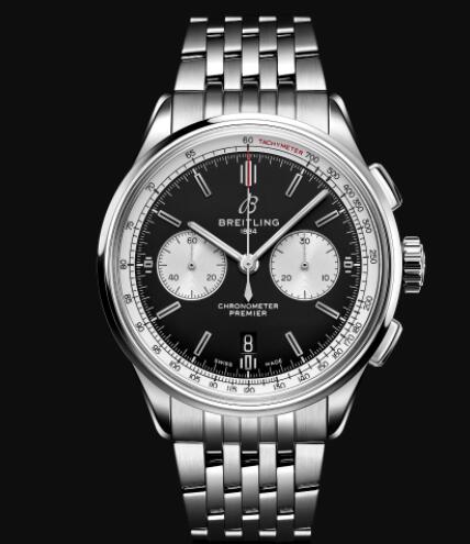 Breitling Premier B01 Chronograph 42 Stainless Steel - Black Replica Watch AB0118371B1A1