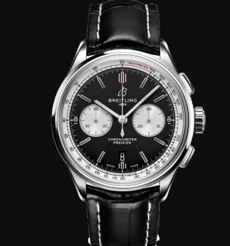 Replica Breitling Premier B01 Chronograph 42. Stainless Steel - Black Watch AB0118371B1P1