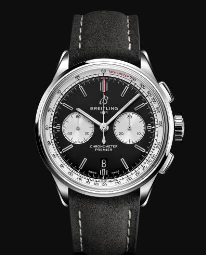 Replica Breitling Premier B01 Chronograph 42. Stainless Steel - Black Watch AB0118371B1X1