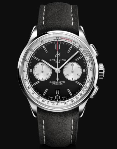 Replica Breitling Premier B01 Chronograph 42. Stainless Steel - Black Watch AB0118371B1X2