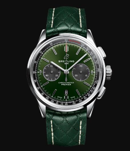 Breitling Premier B01 Chronograph 42 Bentley British Racing Green Stainless Steel - Green Replica Watch AB0118A11L1X1