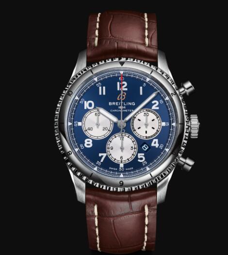Breitling Aviator 8 B01 Chronograph 43 Stainless Steel - Blue Replica Watch AB0119131C1P2