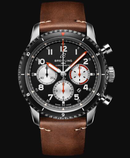 Breitling Aviator 8 B01 Chronograph 43 Mosquito Stainless Steel - Black Replica Watch AB01194A1B1X1