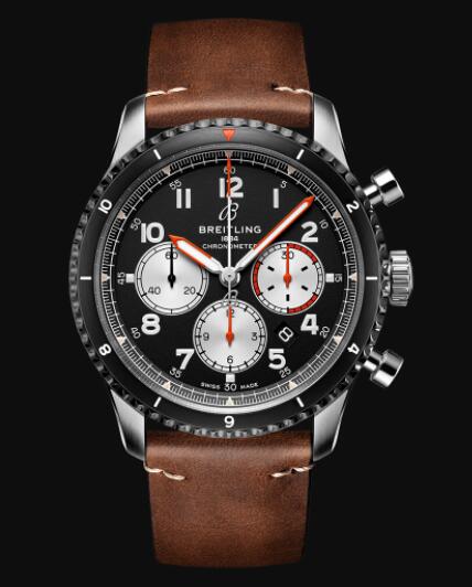 Breitling Aviator 8 B01 Chronograph 43 Mosquito Stainless Steel - Black Replica Watch AB01194A1B1X2
