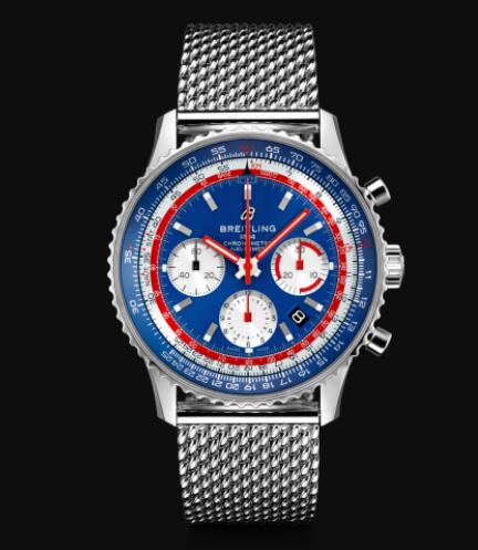 Breitling Navitimer 1 B01 Chronograph 43 Pan Am Blue Dial Stainless Steel Men Replica Watch AB01212B1C1A1